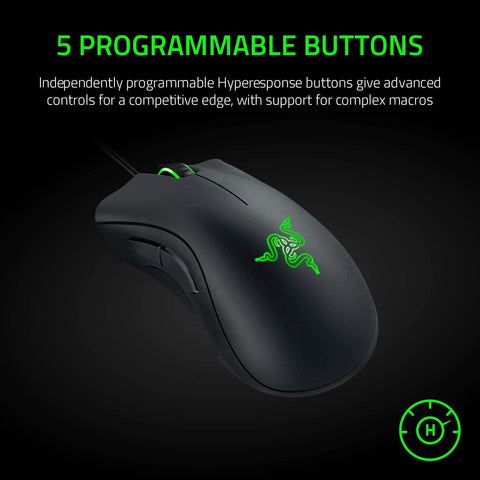 Razer DeathAdder Essential Gaming Mouse: 6400 DPI Optical Sensor - 5 Programmable Buttons - Mechanical Switches - Rubber Side Grips - Classic Black - with Classic Black | Sold by Uncle Wiener's Wholesale