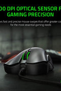 Razer DeathAdder Essential Gaming Mouse: 6400 DPI Optical Sensor - 5 Programmable Buttons - Mechanical Switches - Rubber Side Grips - Classic Black - with Classic Black | Sold by Uncle Wiener's Wholesale
