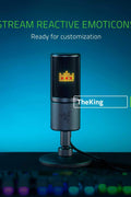 Razer Seiren Emote Streaming Microphone: 8 - bit Emoticon LED Display - Stream Reactive Emoticons - Hypercardioid Condenser Mic - Built - in Shock Mount - Height & Angle Adjustable Stand - Classic Black - with | Sold by Uncle Wiener's Wholesale