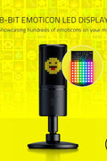 Razer Seiren Emote Streaming Microphone: 8 - bit Emoticon LED Display - Stream Reactive Emoticons - Hypercardioid Condenser Mic - Built - in Shock Mount - Height & Angle Adjustable Stand - Classic Black - with | Sold by Uncle Wiener's Wholesale