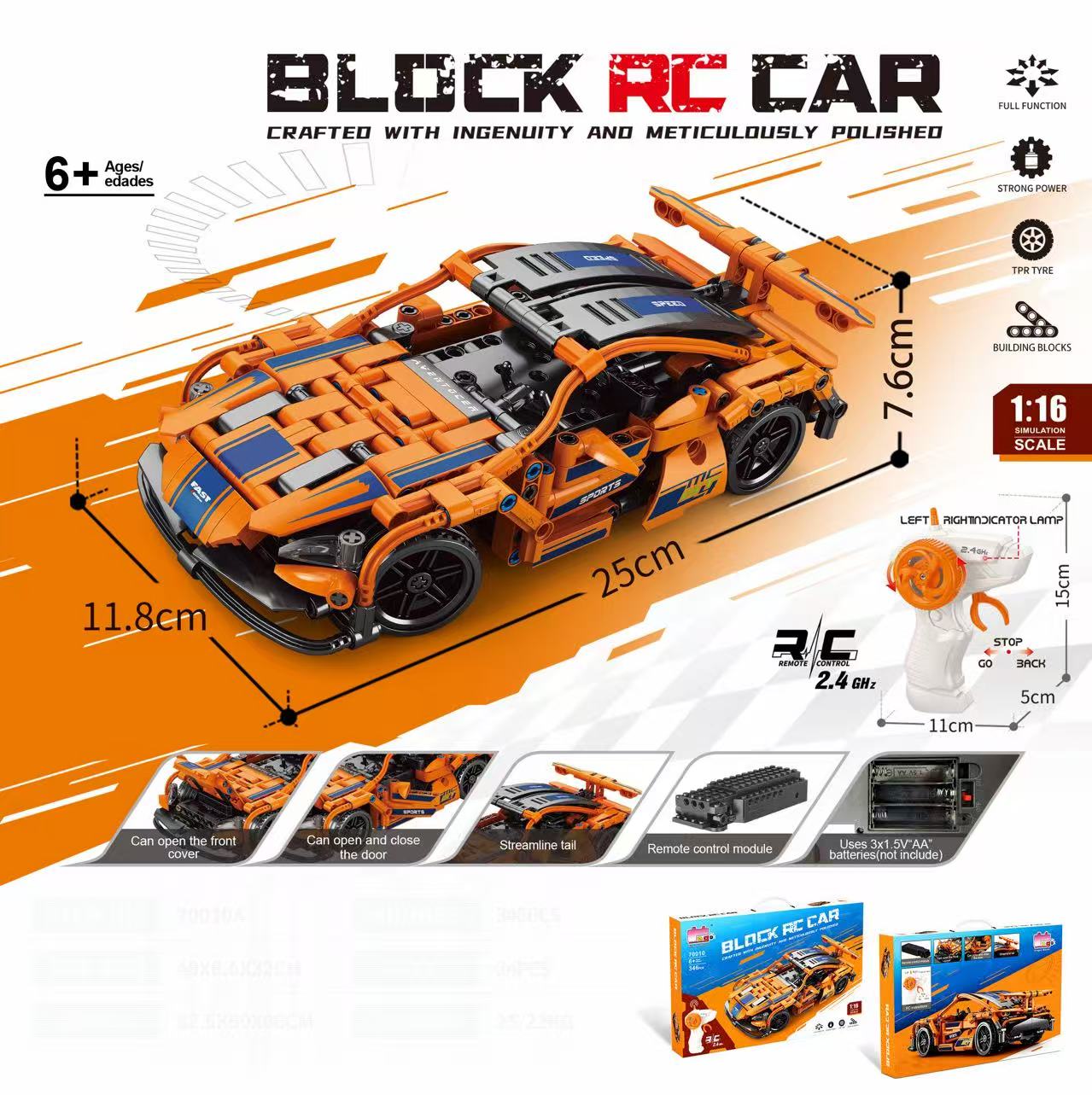 R/C Building Block Car Kit Mustang Raptor Lamborghini McLaren Remote Control Brick Car Set - with McLaren RC Building Block Car | Sold by Uncle Wiener's Wholesale