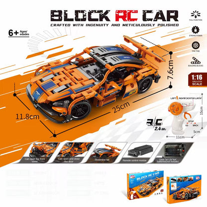R/C Building Block Car Kit Mustang Raptor Lamborghini McLaren Remote Control Brick Car Set - with McLaren RC Building Block Car | Sold by Uncle Wiener's Wholesale