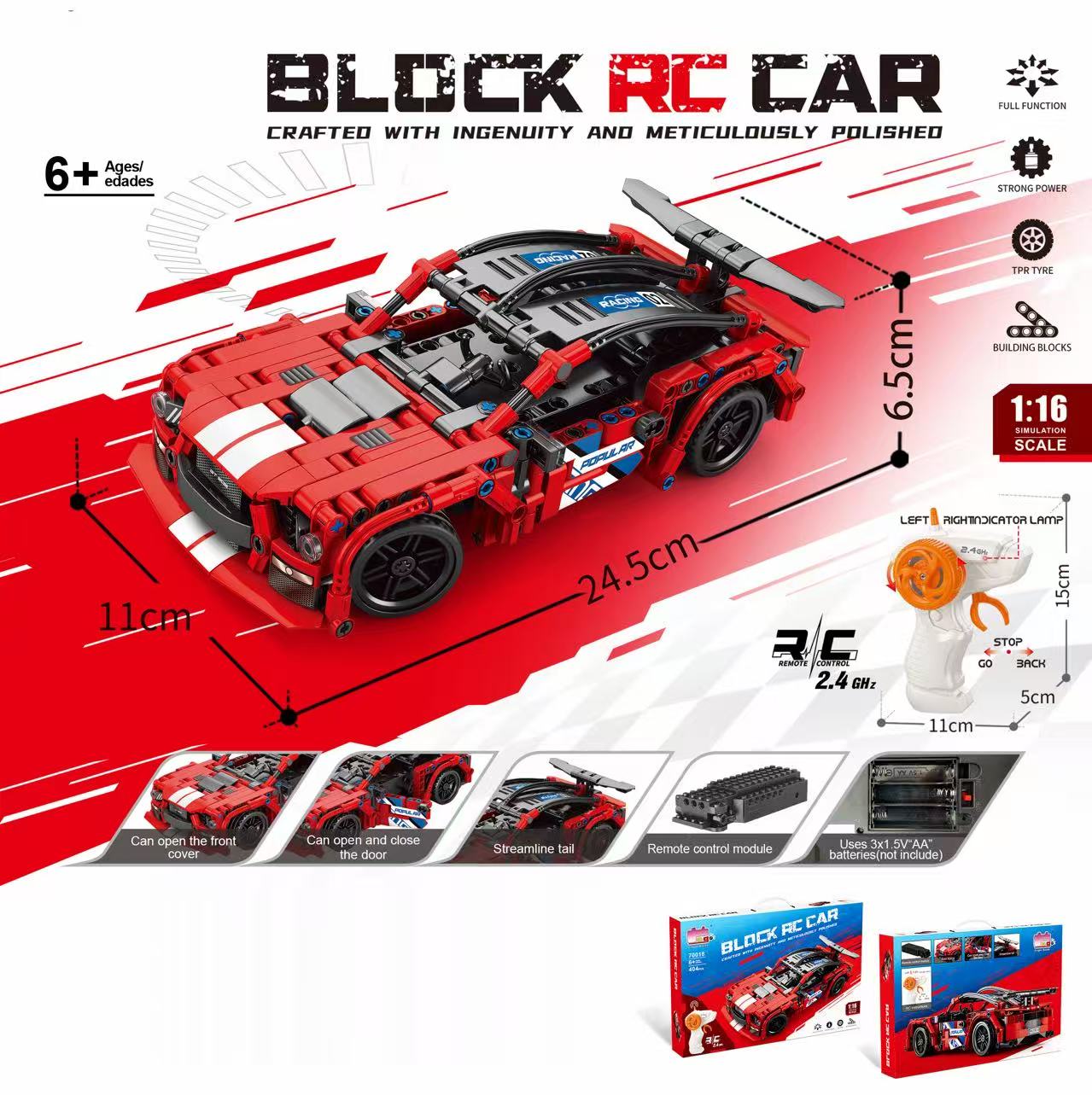 R/C Building Block Car Kit Mustang Raptor Lamborghini McLaren Remote Control Brick Car Set - with Mustang RC Building Block Car | Sold by Uncle Wiener's Wholesale