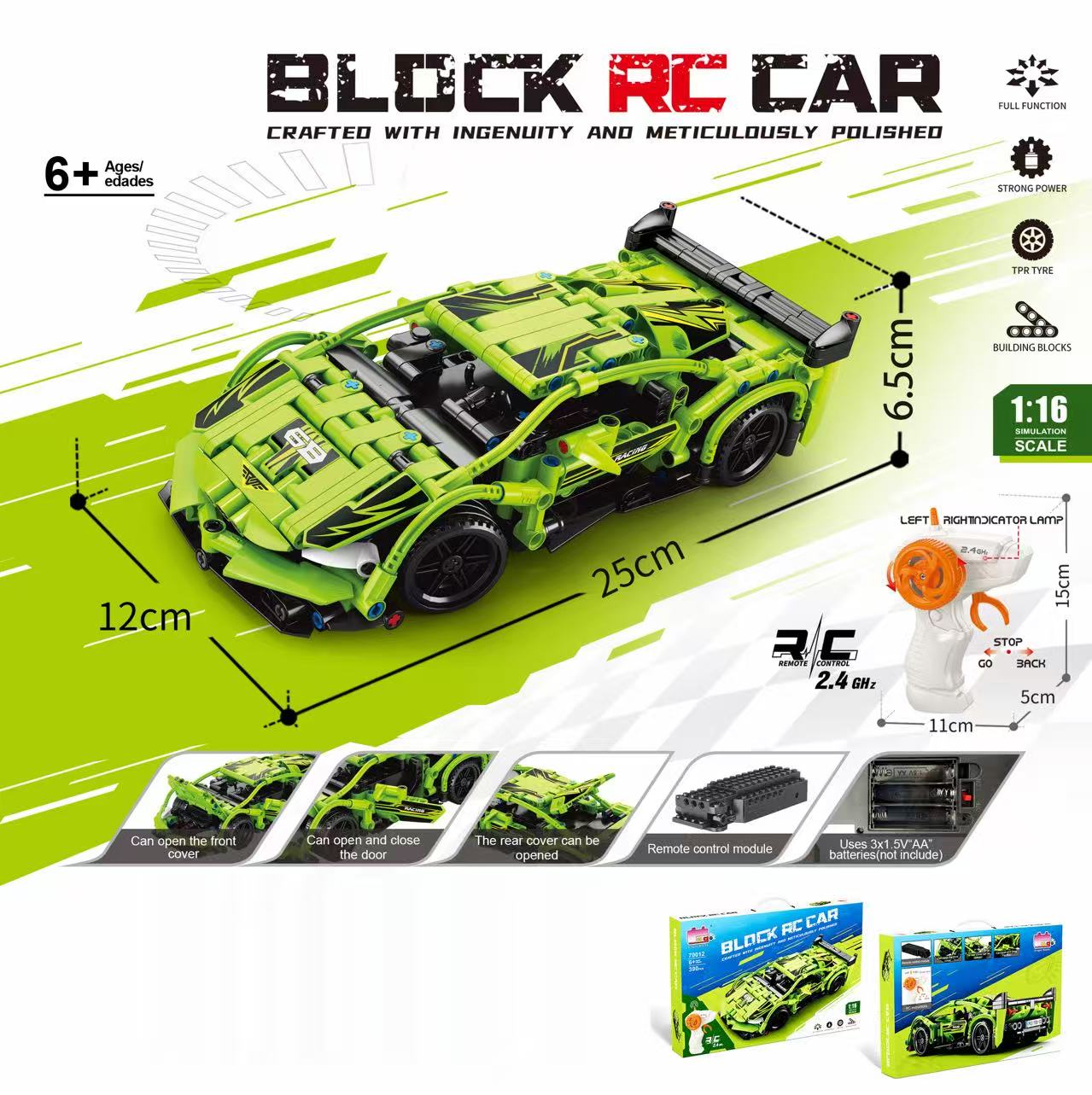 R/C Building Block Car Kit Mustang Raptor Lamborghini McLaren Remote Control Brick Car Set - with Lamborghini RC Building Block Car | Sold by Uncle Wiener's Wholesale