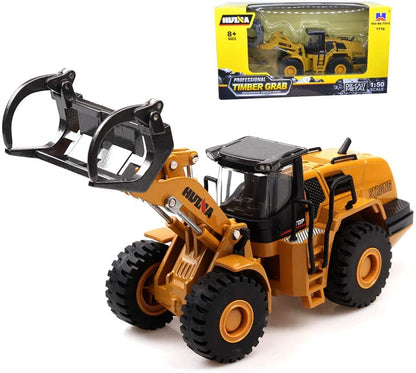 RC & Diecast Construction Vehicle Collection – Excavators, Bulldozers, Forklifts, Crane Trucks & Loaders - with 1:50 Diecast Timber Grab Wheel Loader Construction Toy | Sold by Uncle Wiener's Wholesale