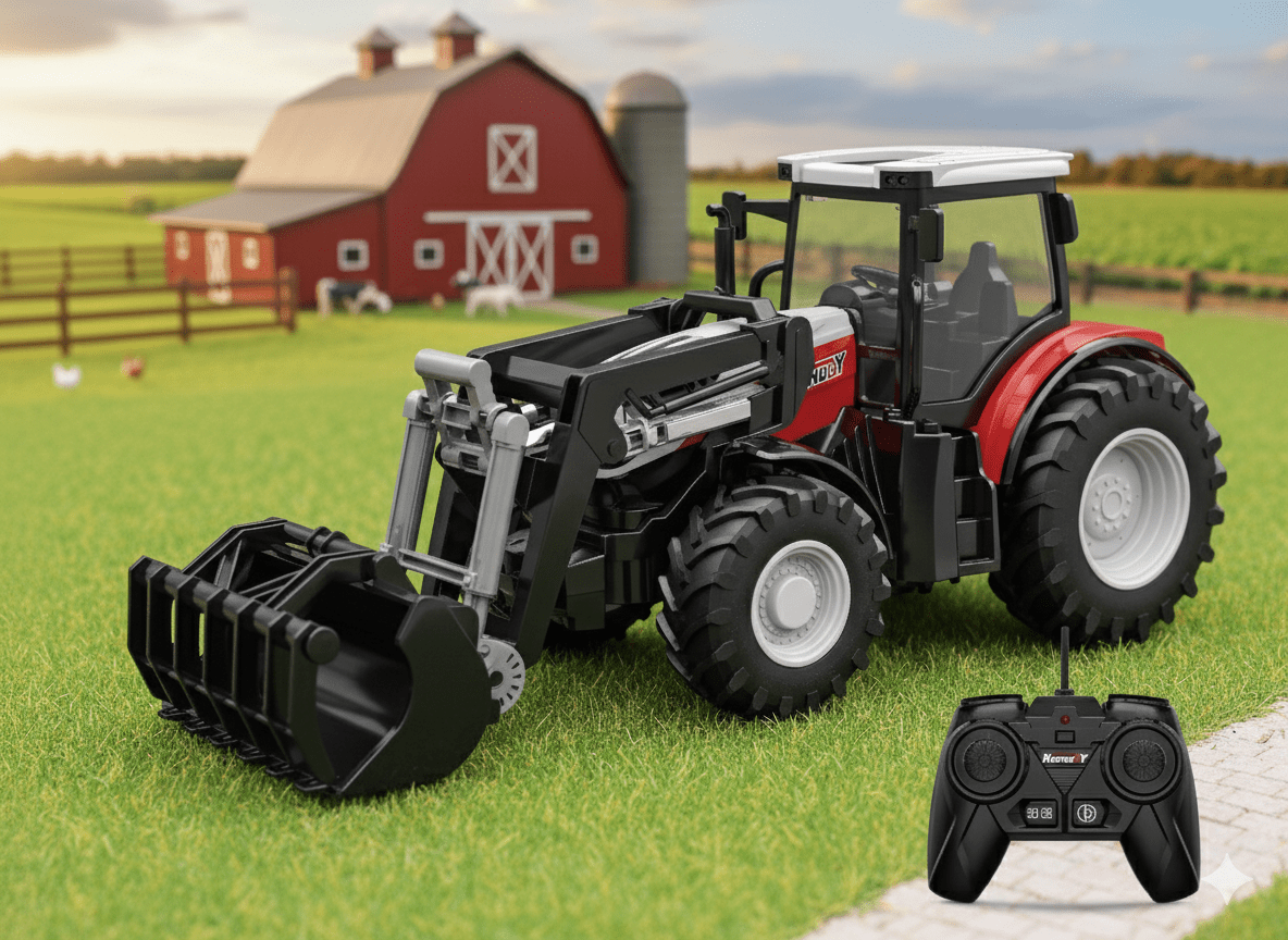RC Farm & Construction Vehicle Collection – Tractors, Harvesters, Dump Trucks & Farm Playsets (Multiple Models) - with RC Tractor 6CH | Sold by Uncle Wiener's Wholesale
