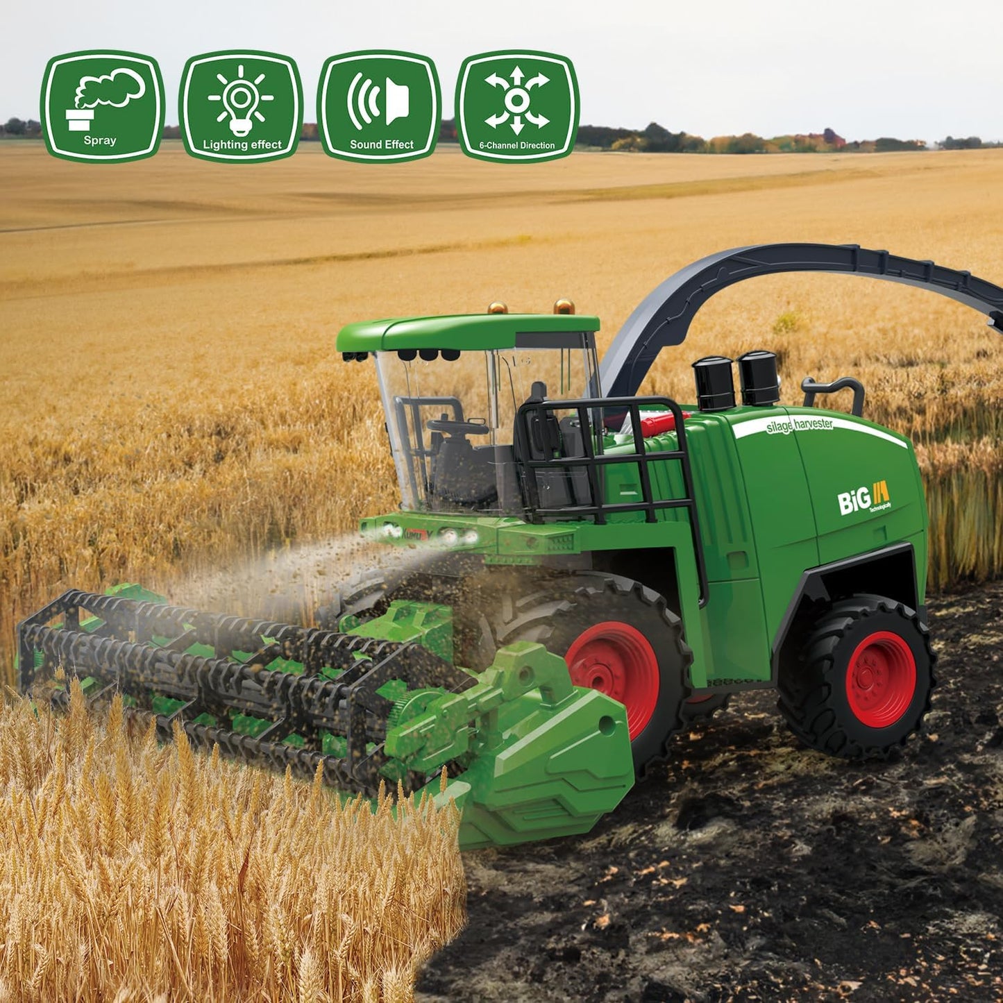 RC Farm & Construction Vehicle Collection – Tractors, Harvesters, Dump Trucks & Farm Playsets (Multiple Models) - with RC Farmer’s Grass Cart w/ 6 Grass Bales | Sold by Uncle Wiener's Wholesale