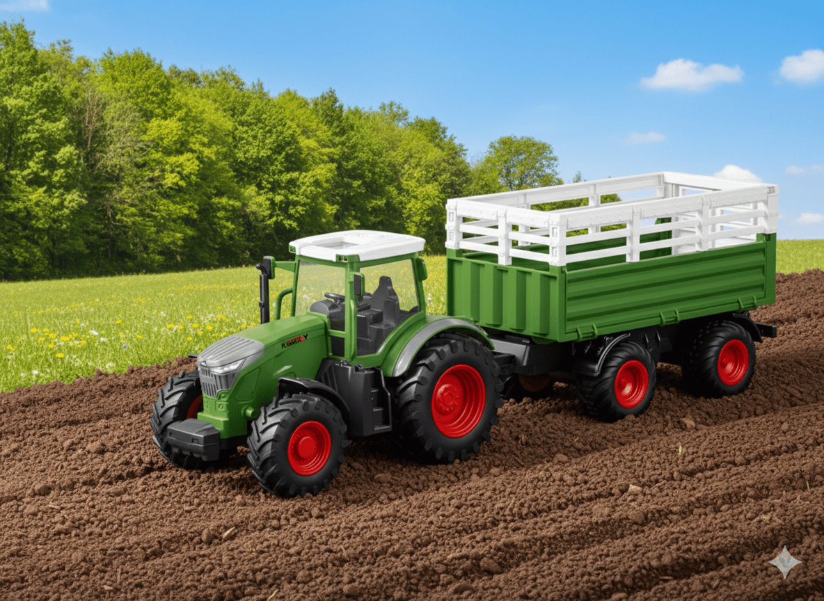 RC Farm & Construction Vehicle Collection – Tractors, Harvesters, Dump Trucks & Farm Playsets (Multiple Models) - with 1:24 RC Dump Truck 9CH 4WD | Sold by Uncle Wiener's Wholesale