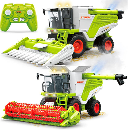 RC Farm & Construction Vehicle Collection – Tractors, Harvesters, Dump Trucks & Farm Playsets (Multiple Models) - with RC Farmer’s Grass Cart w/ 6 Grass Bales | Sold by Uncle Wiener's Wholesale