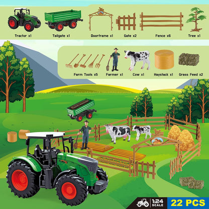 RC Farm & Construction Vehicle Collection – Tractors, Harvesters, Dump Trucks & Farm Playsets (Multiple Models) - with RC Combine Harvester Lights Sound & Smoke | Sold by Uncle Wiener's Wholesale