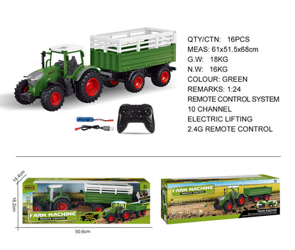 RC Farm & Construction Vehicle Collection – Tractors, Harvesters, Dump Trucks & Farm Playsets (Multiple Models) - with 1:24 RC Dump Truck 9CH 4WD | Sold by Uncle Wiener's Wholesale
