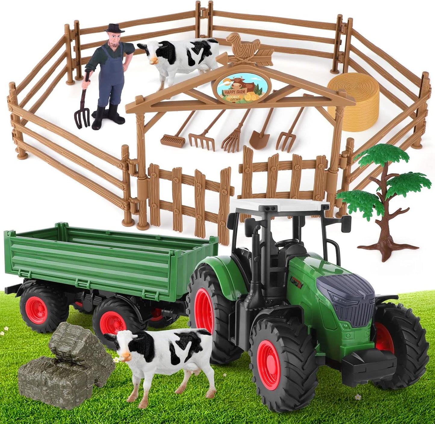 RC Farm & Construction Vehicle Collection – Tractors, Harvesters, Dump Trucks & Farm Playsets (Multiple Models) - with RC Combine Harvester Lights Sound & Smoke | Sold by Uncle Wiener's Wholesale