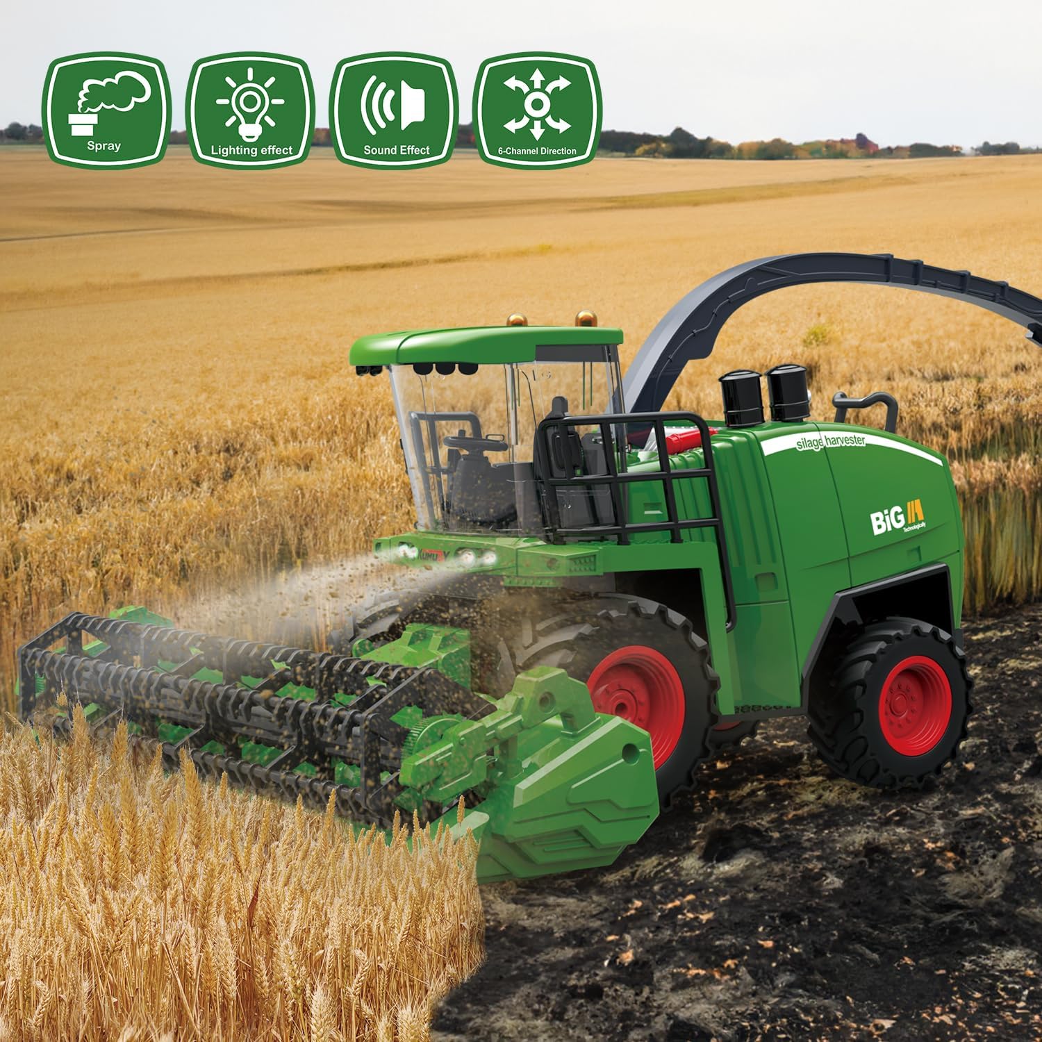 RC Farm & Construction Vehicle Collection – Tractors, Harvesters, Dump Trucks & Farm Playsets (Multiple Models) - with RC Farmer’s Grass Cart w/ 6 Grass Bales | Sold by Uncle Wiener's Wholesale