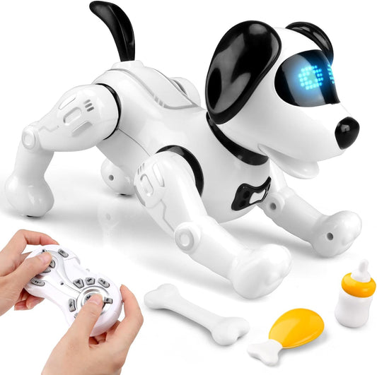RC Robot Dog Toy with Music – Remote Control Smart Puppy w/ Battery & USB Charger EPT770120 - with White | Sold by Uncle Wiener's Wholesale