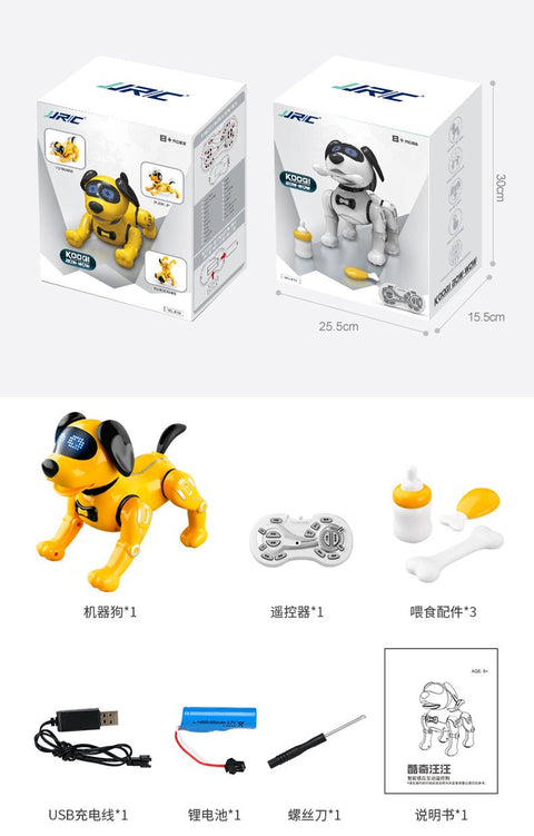 RC Robot Dog Toy with Music – Remote Control Smart Puppy w/ Battery & USB Charger EPT770120 - with White | Sold by Uncle Wiener's Wholesale