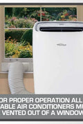 RCA Air 12,000 BTU Portable Air Conditioner with Dehumidifier and Heat Operating Modes, Includes Remote Control and Exhaust Hose Window Kit - with White | Sold by Uncle Wiener's Wholesale