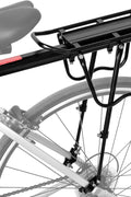Rear Bike Rack Bike Cargo Rack 110 - 135Lb Capacity Bike Rear Rack Universal Adjustable Bike Back Rack, Cycling Equipment Stand Footstock with Reflective Logo - with Black | Sold by Uncle Wiener's Wholesale