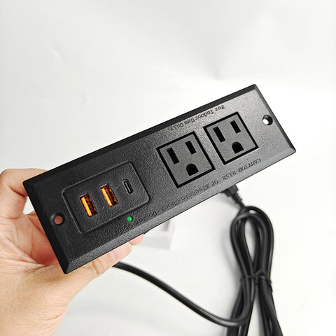 Recessed Desk Power Strip Bar with USB Ports – Ideal for Home Office or Workbench BY213C021C - with | Sold by Uncle Wiener's Wholesale