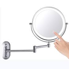 Rechargeable 8" Double - Sided LED Vanity Makeup Mirror | 1X/10X Magnification, 360° Rotation 16813 - with | Sold by Uncle Wiener's Wholesale