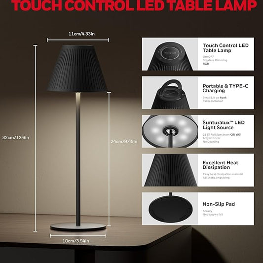 Rechargeable Cordless LED Table Lamps – 2 - Pack Portable Desk and Accent Lights - with | Sold by Uncle Wiener's Wholesale