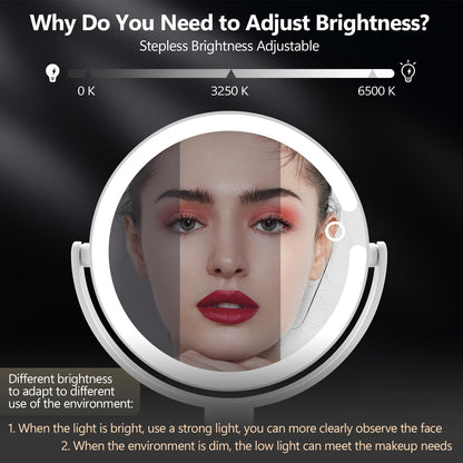 Rechargeable Lighted Makeup Mirror – 1X/10X Dual - Sided with 3 - Color LED – JXVM118 - with | Sold by Uncle Wiener's Wholesale