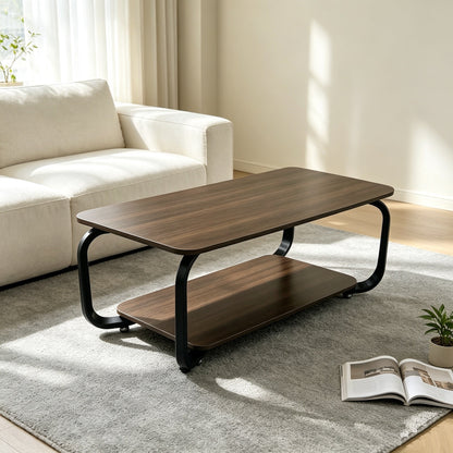 Rectangular Coffee Table Modern Simple Removable Living Room Table Dark Walnut S1366  - with | Sold by Uncle Wiener's Wholesale