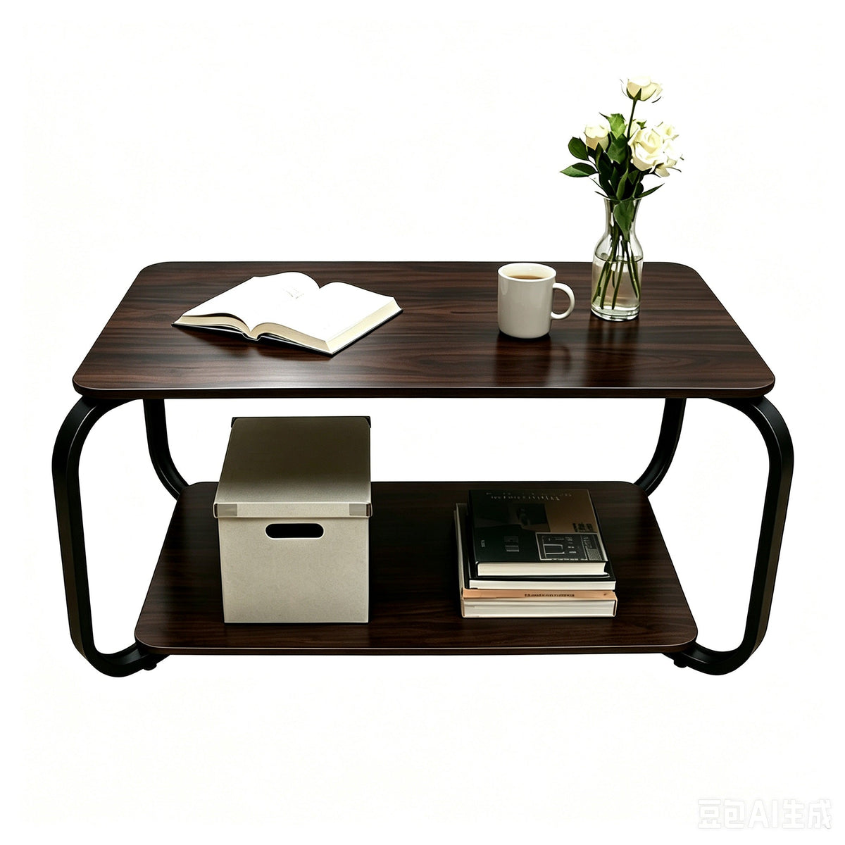 Rectangular Coffee Table Modern Simple Removable Living Room Table Dark Walnut S1366  - with | Sold by Uncle Wiener's Wholesale
