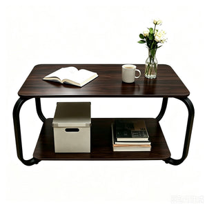 Rectangular Coffee Table Modern Simple Removable Living Room Table Dark Walnut S1366 