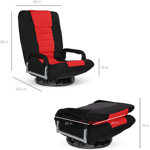 Red & Black 360° Swivel Gaming Chair with Lumbar Support | Ergonomic Seat 1215919 - with RED & BLACK | Sold by Uncle Wiener's Wholesale