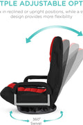 Red & Black 360° Swivel Gaming Chair with Lumbar Support | Ergonomic Seat 1215919 - with RED & BLACK | Sold by Uncle Wiener's Wholesale