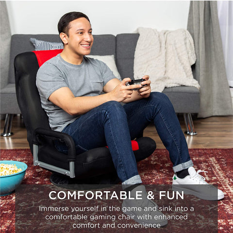 Red & Black 360° Swivel Gaming Chair with Lumbar Support | Ergonomic Seat 1215919 - with RED & BLACK | Sold by Uncle Wiener's Wholesale