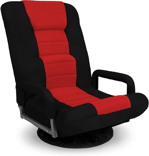 Red & Black 360° Swivel Gaming Chair with Lumbar Support | Ergonomic Seat 1215919 - with RED & BLACK | Sold by Uncle Wiener's Wholesale