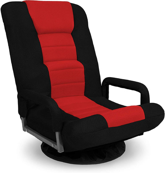 Red & Black 360° Swivel Gaming Chair with Lumbar Support | Ergonomic Seat 1215919 - with RED & BLACK | Sold by Uncle Wiener's Wholesale