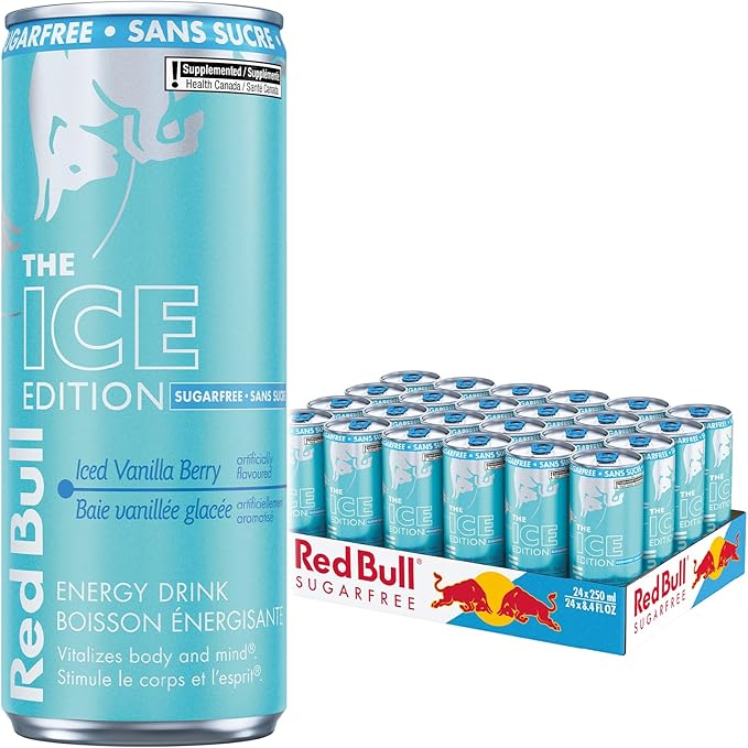 Red Bull Energy Drink – Green & Red Editions (250 mL Cans) - Beverage with Sugar Free Edition – Sugar Free | 24 × 355 mL | Sold by Uncle Wiener's Wholesale