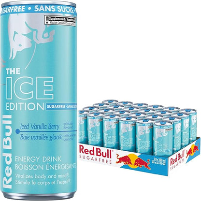 Red Bull Energy Drink – Green & Red Editions (250 mL Cans) - Beverage with Sugar Free Edition – Sugar Free | 24 × 355 mL | Sold by Uncle Wiener's Wholesale