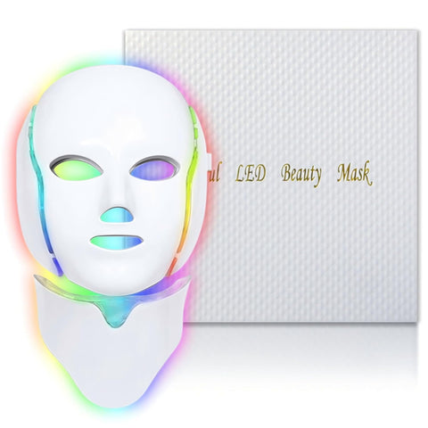 Red Light Therapy for face, 7 Colors LED Face Mask Light Therapy, Led Face Mask Light Therapy At Home, Blue Red Light Therapy Mask for Face - with | Sold by Uncle Wiener's Wholesale