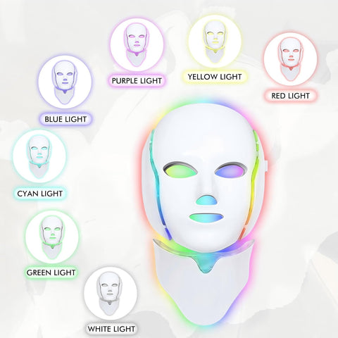 Red Light Therapy for face, 7 Colors LED Face Mask Light Therapy, Led Face Mask Light Therapy At Home, Blue Red Light Therapy Mask for Face - with | Sold by Uncle Wiener's Wholesale
