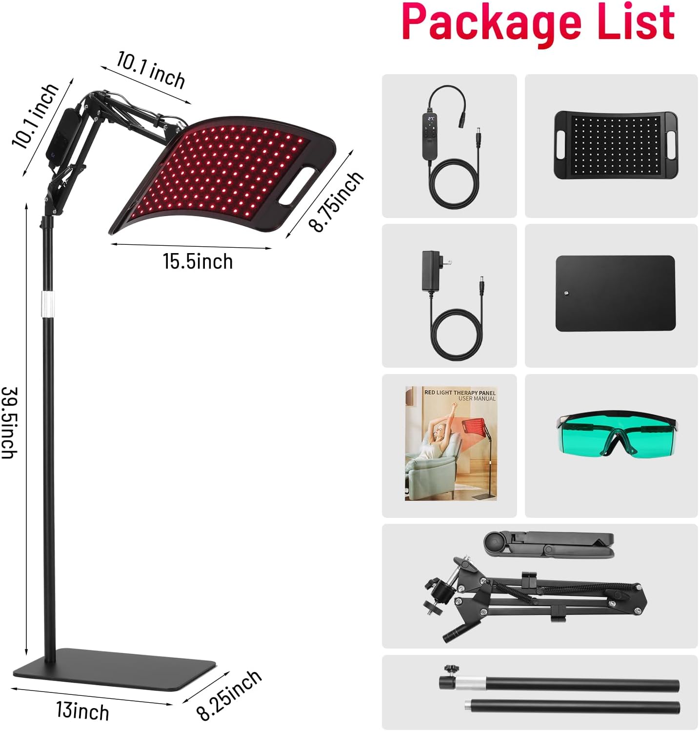Red Light Therapy Panel 660nm Near Infrared LED Face Body Recovery Light RLT660 - with | Sold by Uncle Wiener's Wholesale