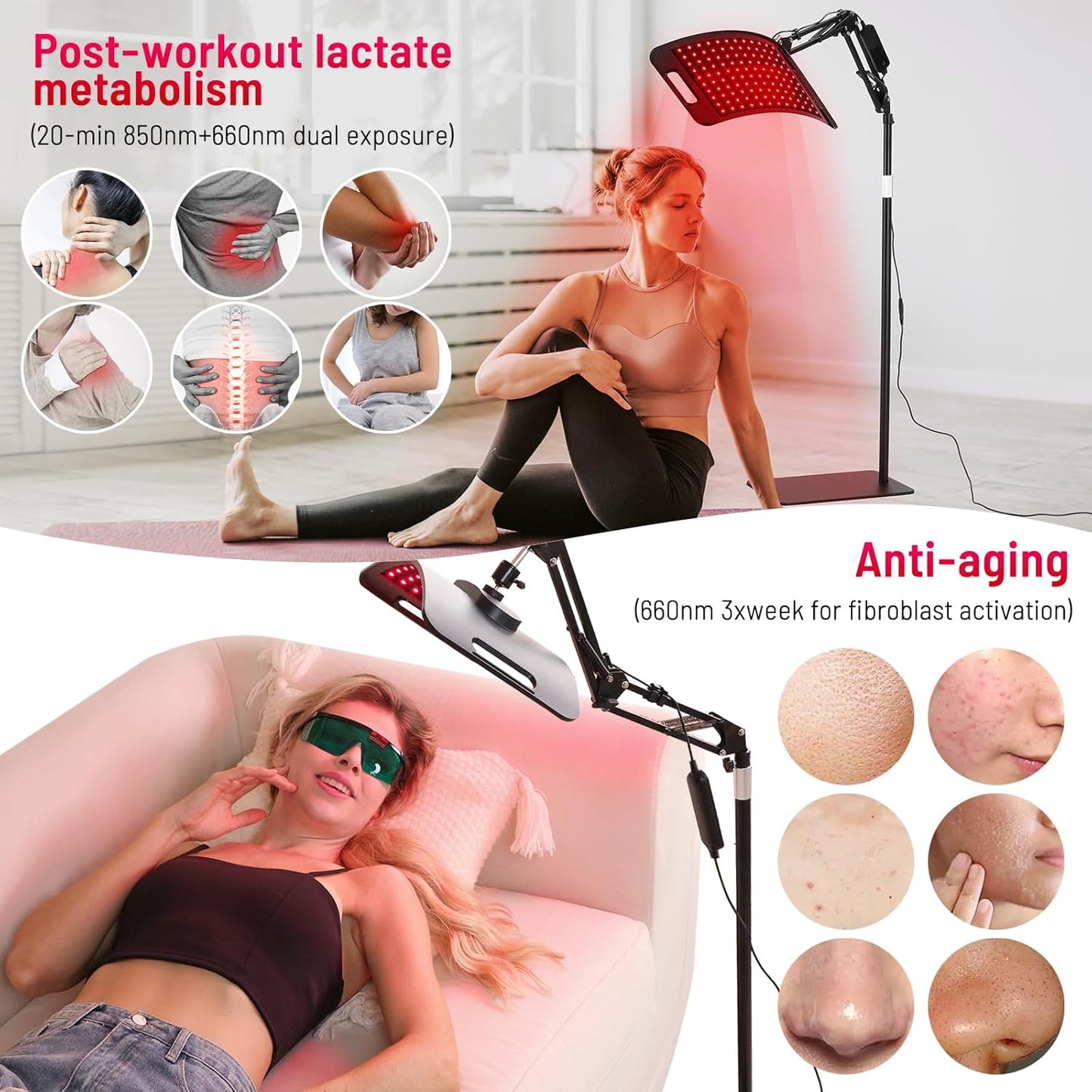 Red Light Therapy Panel 660nm Near Infrared LED Face Body Recovery Light RLT660 - with | Sold by Uncle Wiener's Wholesale