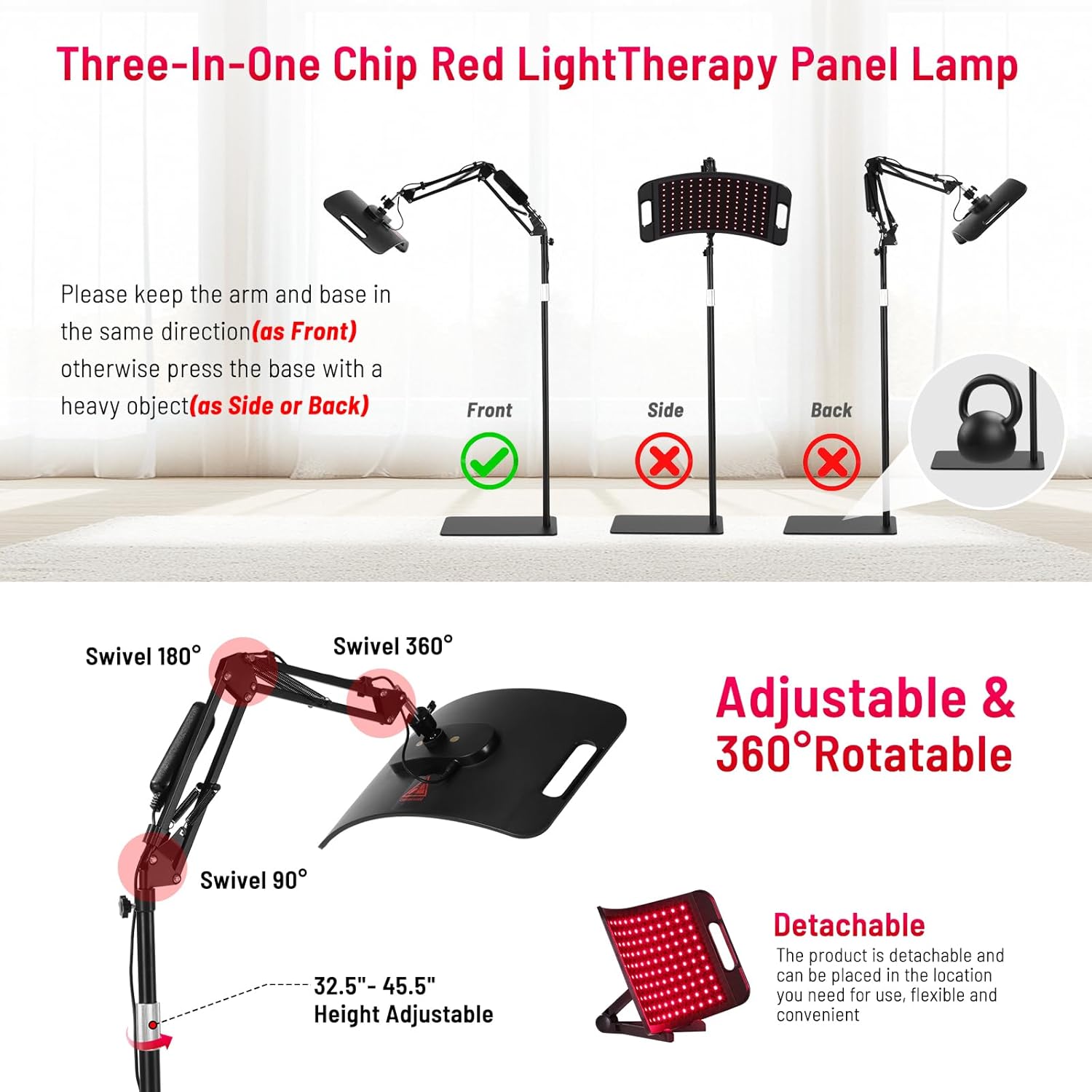 Red Light Therapy Panel 660nm Near Infrared LED Face Body Recovery Light RLT660 - with | Sold by Uncle Wiener's Wholesale