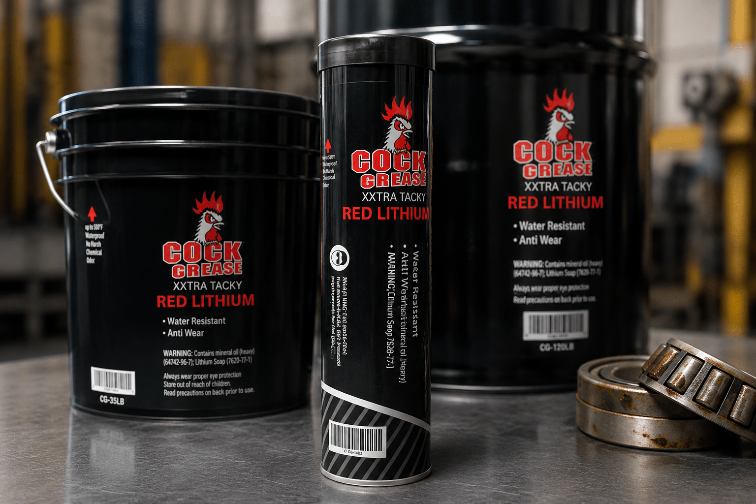 Red Lithium Complex Grease | Extra Tacky Multipurpose – Available in Tube, Pail & Barrel - General Equipment with 14 Oz Tube | Sold by Uncle Wiener's Wholesale