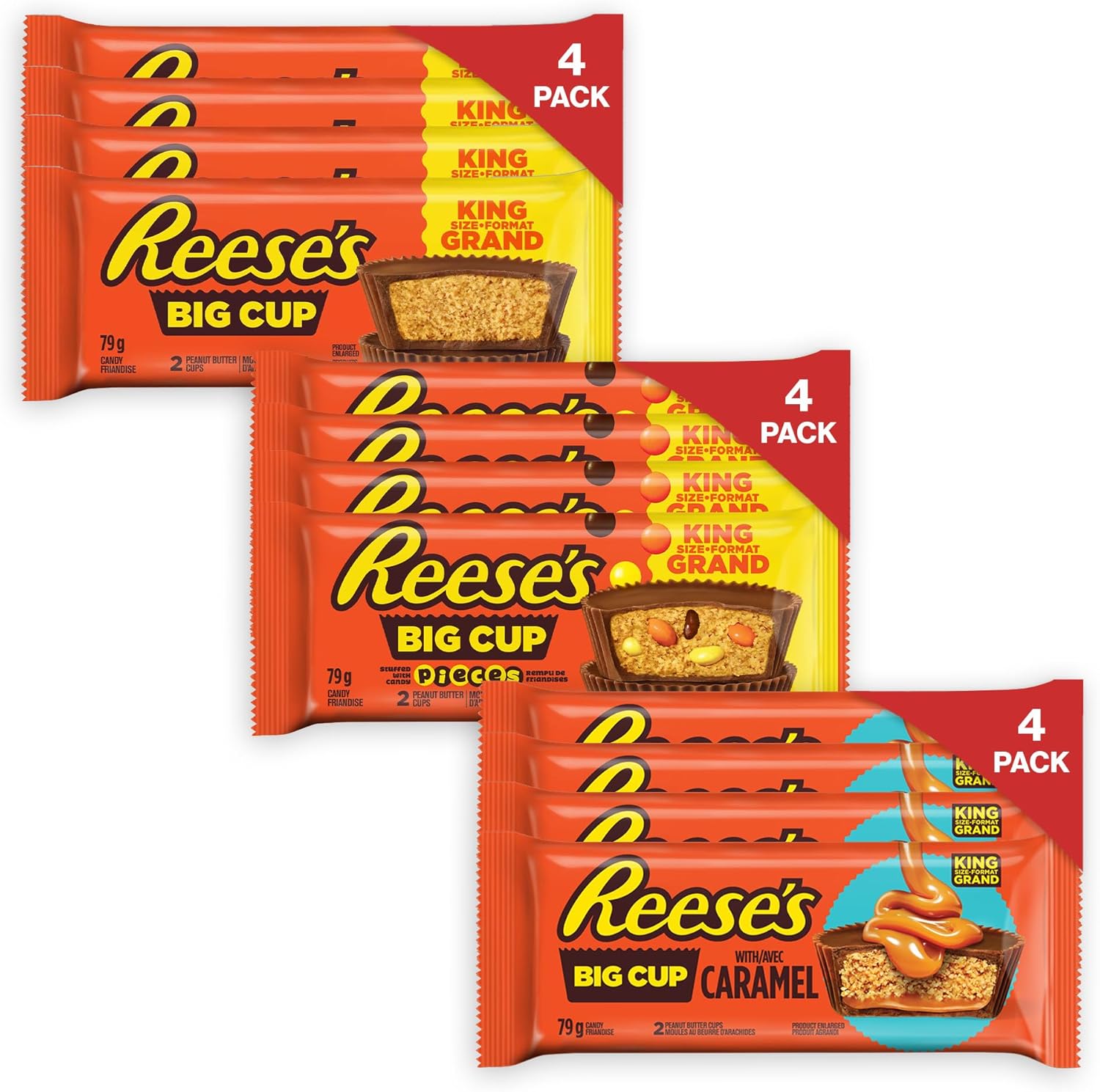 REESE'S Big Cup Assorted Variety Pack 12 Count Milk Chocolate Peanut Butter Candy Bars - Snack with | Sold by Uncle Wiener's Wholesale