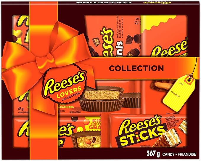 REESE’S Lovers Gift Box – Assorted Chocolate Peanut Butter Bars & Candy, 8 Count, 535 g - Snack with | Sold by Uncle Wiener's Wholesale