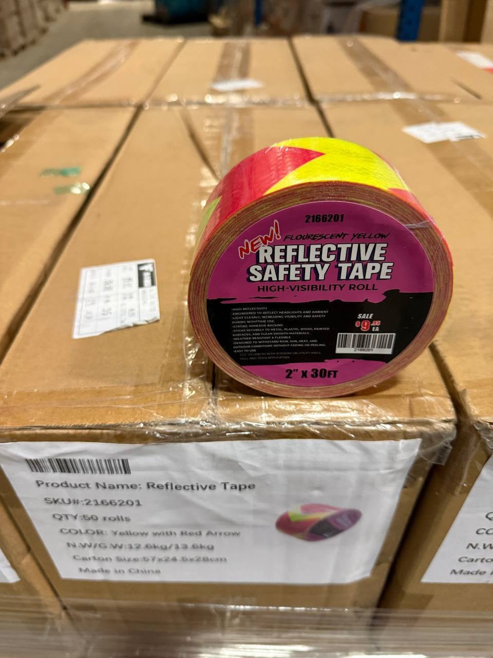 Reflective Safety Tape | 2" x 30 FT – Silver & Yellow or Red High - Visibility Roll - General Equipment with RED | Sold by Uncle Wiener's Wholesale
