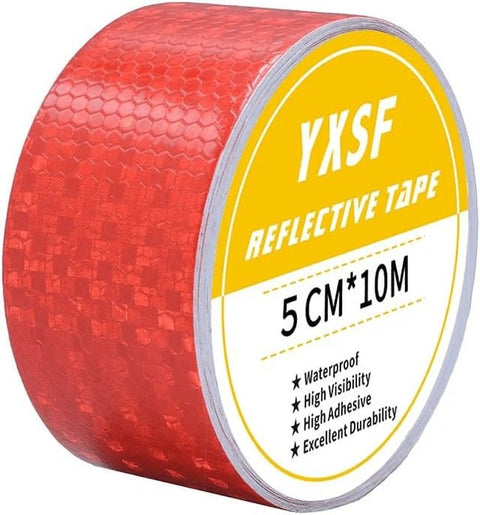 Reflective Safety Tape | 2" x 30 FT – Silver & Yellow or Red High - Visibility Roll - with RED | Sold by Uncle Wiener's Wholesale