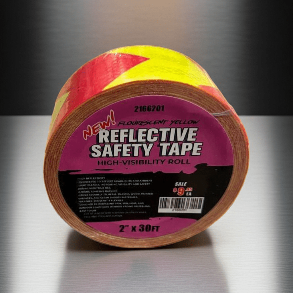 Reflective Safety Tape | 2" x 30 FT – Silver & Yellow or Red High - Visibility Roll - General Equipment with RED | Sold by Uncle Wiener's Wholesale