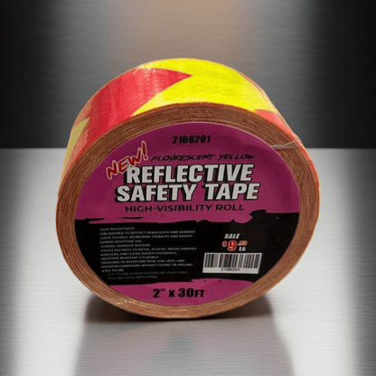 Reflective Safety Tape | 2" x 30 FT – Silver & Yellow or Red High - Visibility Roll - General Equipment with RED | Sold by Uncle Wiener's Wholesale