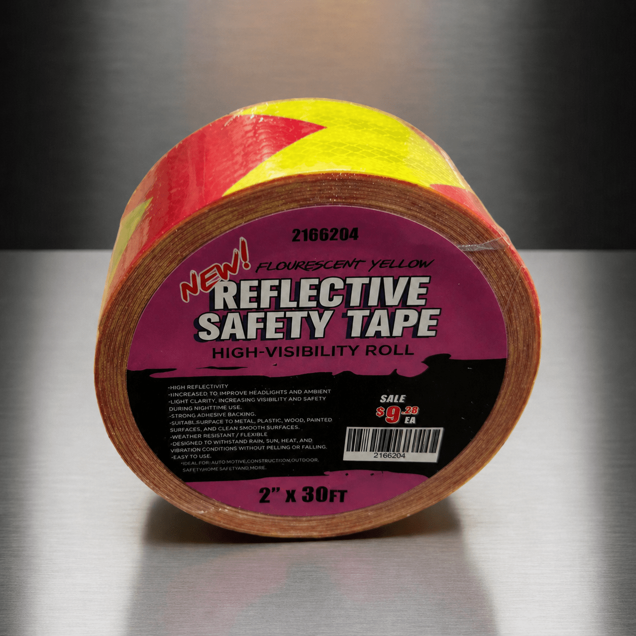 Reflective Safety Tape | 2" x 30 FT – Silver & Yellow or Red High - Visibility Roll - General Equipment with FLUORESCENT YELLOW AND RED ARROWS | Sold by Uncle Wiener's Wholesale