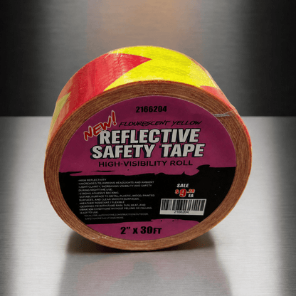 Reflective Safety Tape | 2" x 30 FT – Silver & Yellow or Red High - Visibility Roll - General Equipment with FLUORESCENT YELLOW AND RED ARROWS | Sold by Uncle Wiener's Wholesale