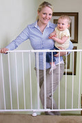 Regalo® 2 - in - 1 Top of Stairs Gate - with WHITE | Sold by Uncle Wiener's Wholesale